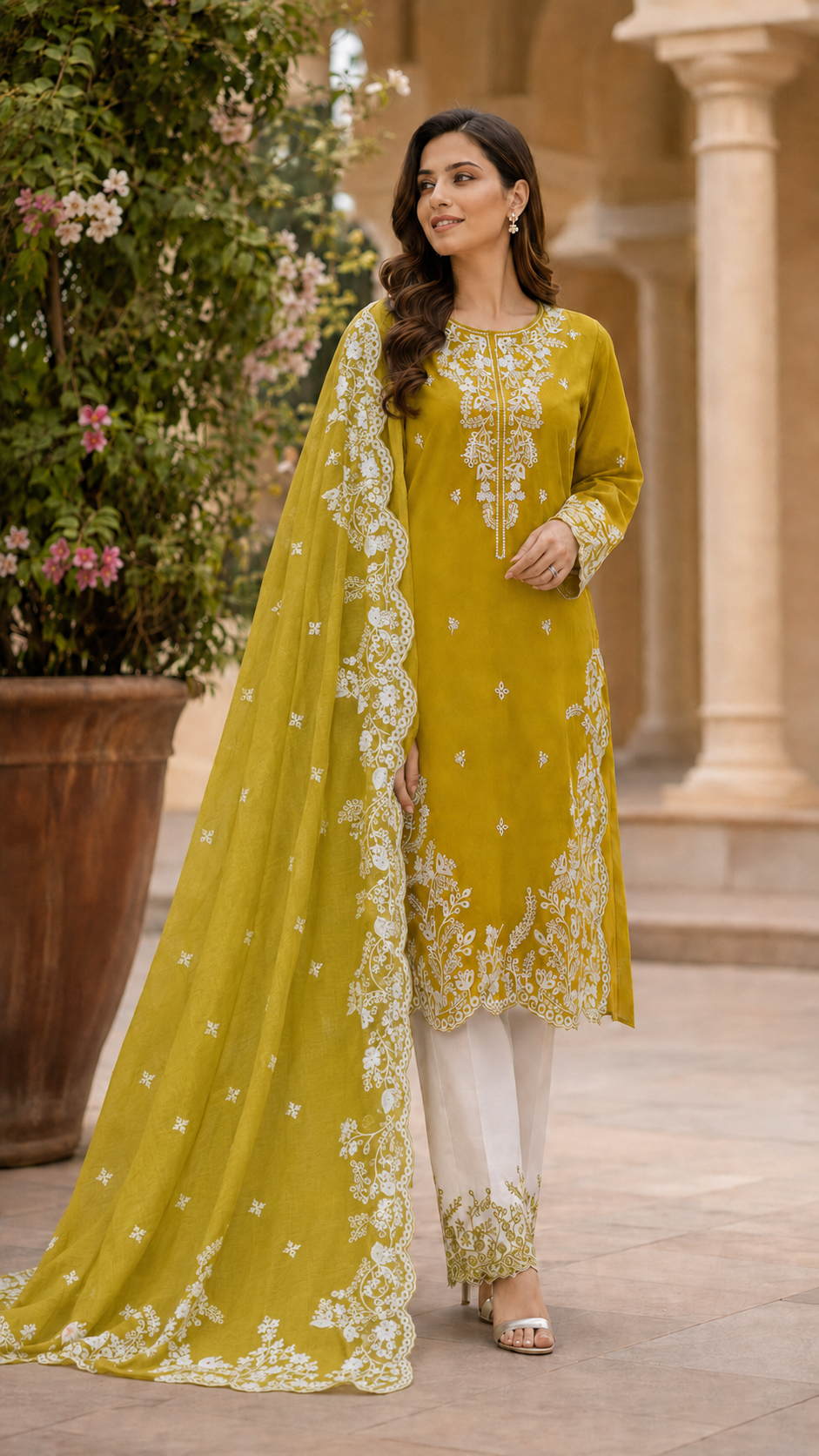 Meher | Embroidered 3-Piece Ready-to-Wear Suit