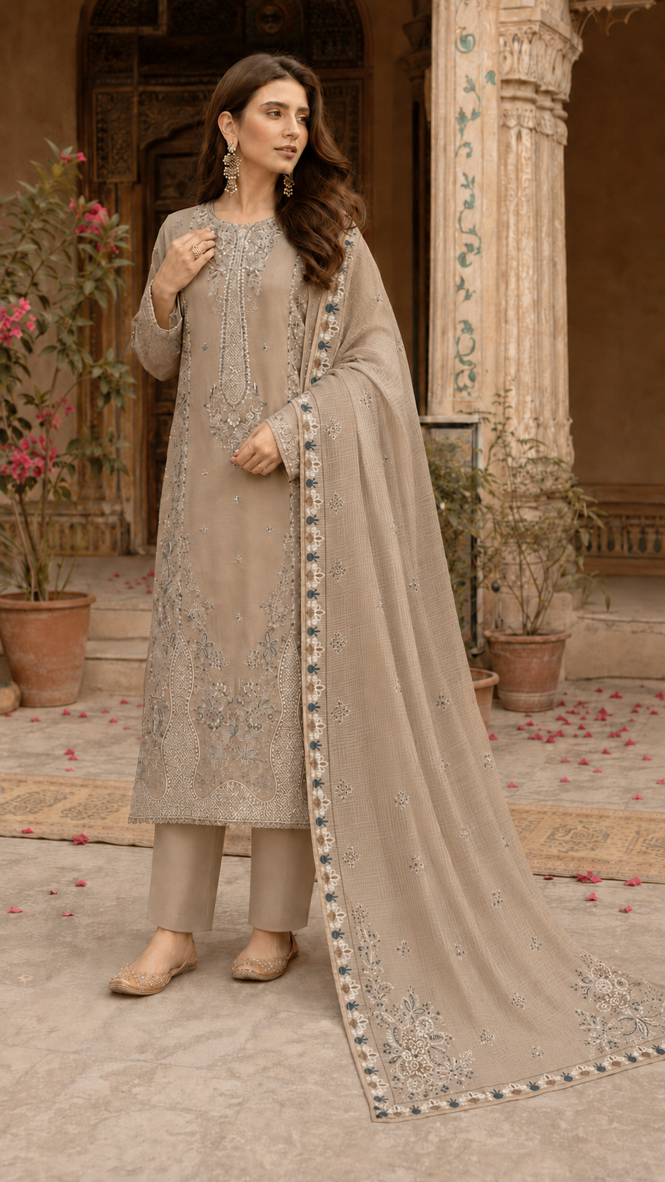 Gulnaar | Embroidered 3-Piece Ready-to-Wear Suit