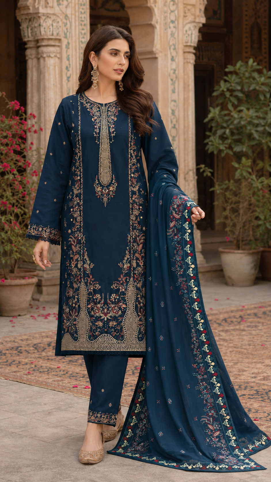 Gulnaar | Embroidered 3-Piece Ready-to-Wear Suit