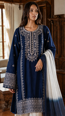 Meherveil | Embroidered 3-Piece Ready-to-Wear Suit