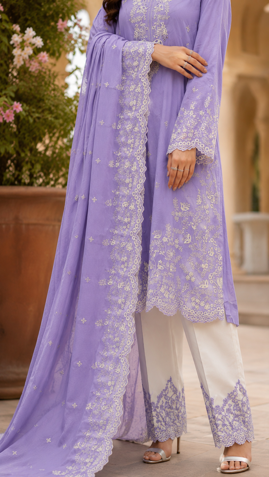Meher | Embroidered 3-Piece Ready-to-Wear Suit