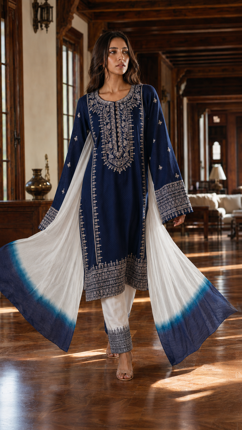 Meherveil | Embroidered 3-Piece Ready-to-Wear Suit
