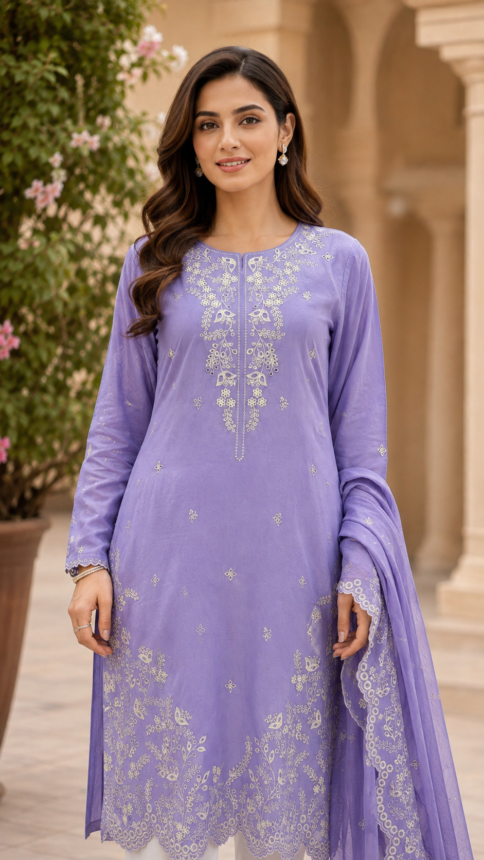 Meher | Embroidered 3-Piece Ready-to-Wear Suit